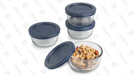 Anchor Hocking Classic Glass Food Storage Containers with Lids Set of Four | $7 | Amazon